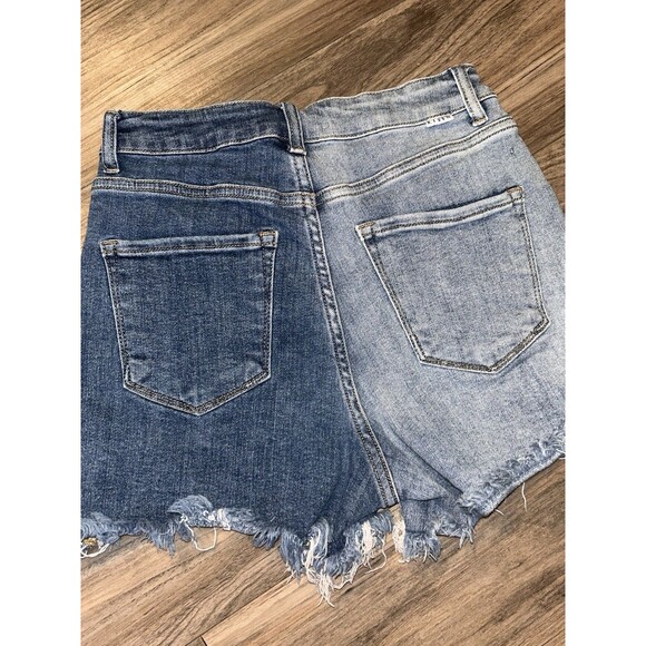 Risen Women's Frayed Hem Blue Stretch Denim Jeans - Size Sm - Picture 6 of 6